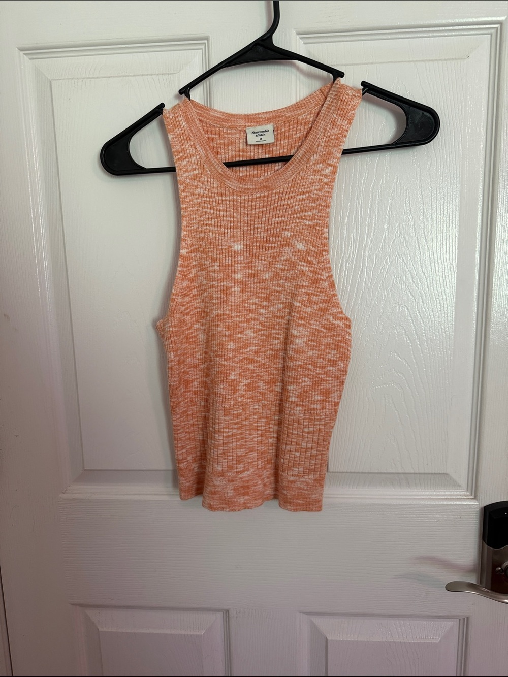 Abercrombie Knitted Ribbed Tank Top - Peach Speckle